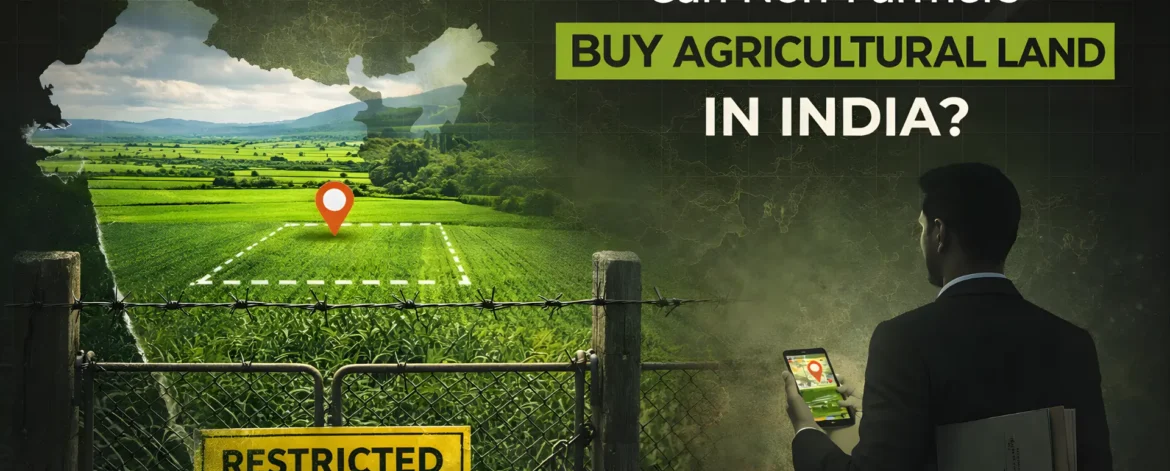 blog thumbnail with text can non farmers buy agricultural land india rules farmland investment for Mangofolks ? Konkan Estate