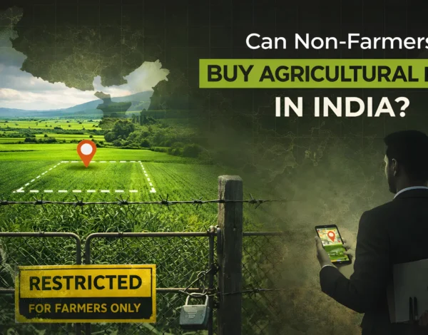 blog thumbnail with text can non farmers buy agricultural land india rules farmland investment for Mangofolks ? Konkan Estate
