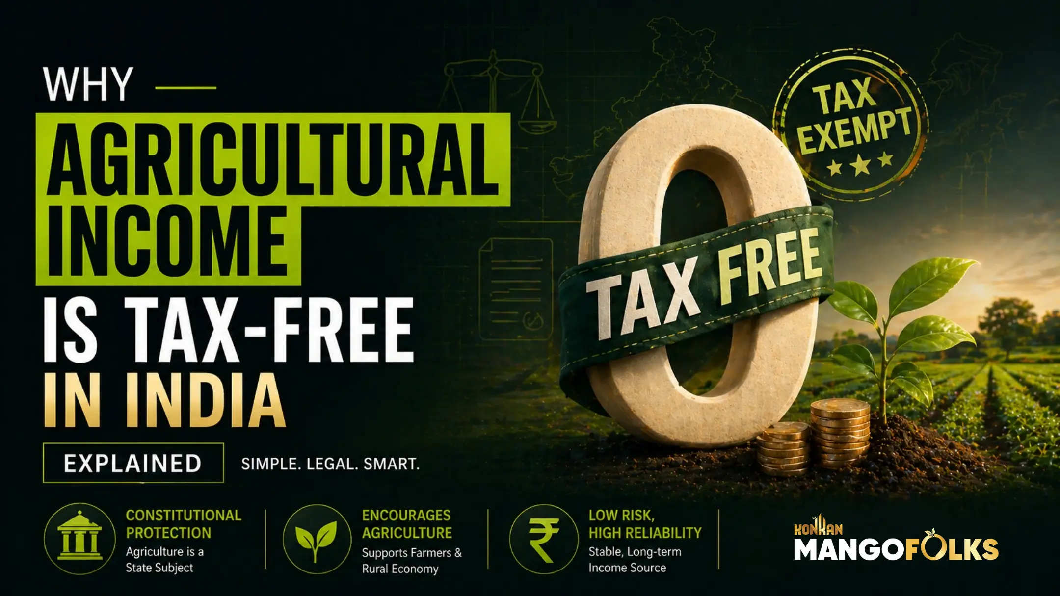 farmland investment maharashtra tax free agricultural income india